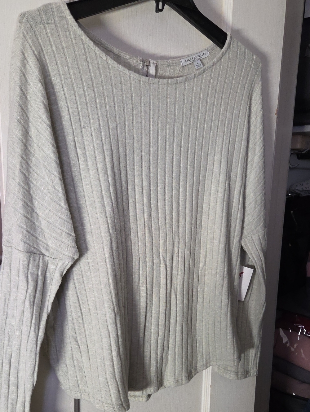 Light Green Ribbed Long Sleeve Tee